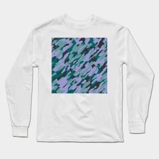 Teal Camouflage Long Sleeve T-Shirt